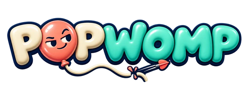 POPWOMP — a balloon with a very cheeky grin.