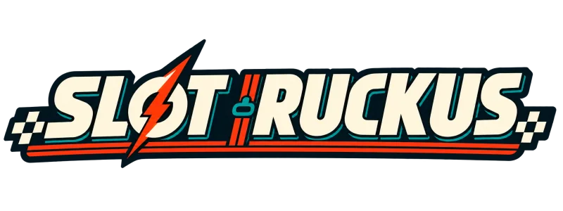 Slot Ruckus racing logo with a lightning bolt and chequered flags.